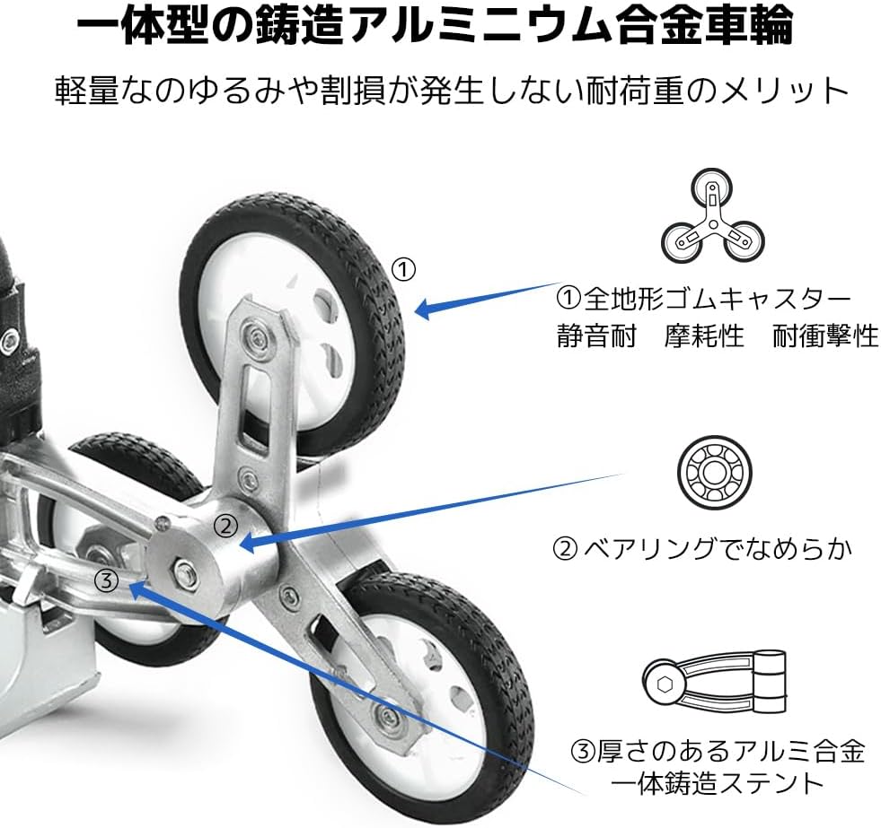 LVYUAN(リョクエン)折りたたみ式 キャリーカート 耐荷重100kg（6輪回転式 - 銀） - LVYUAN（リョクエン）公式ショップ