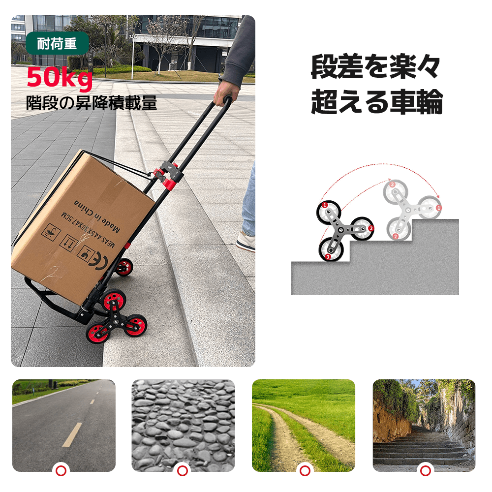 LVYUAN(リョクエン)折りたたみ式 キャリーカート 耐荷重100kg（6輪回転式 - 紅） - LVYUAN（リョクエン）公式ショップ