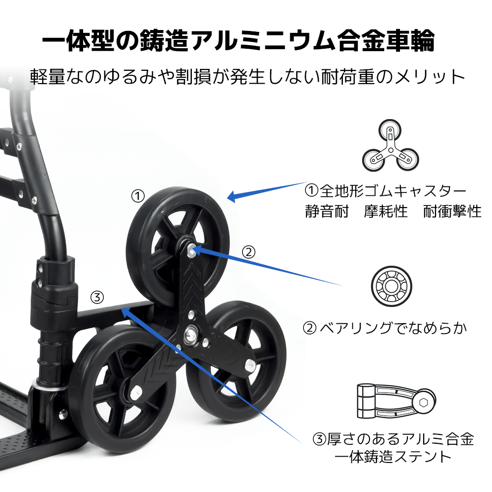 LVYUAN(リョクエン)折りたたみ式 キャリーカート 耐荷重130kg （6輪回転式 - 黒） - LVYUAN（リョクエン）公式ショップ