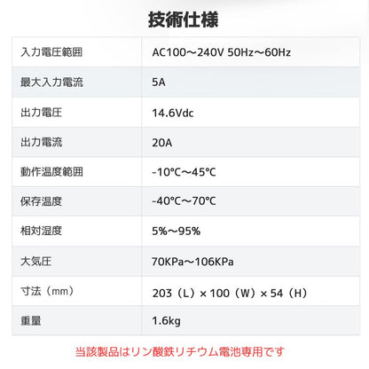 LVYUAN 14.6V 20A リン酸鉄リチウムイオンバッテリー専用充電器 - LVYUAN（リョクエン）公式ショップ