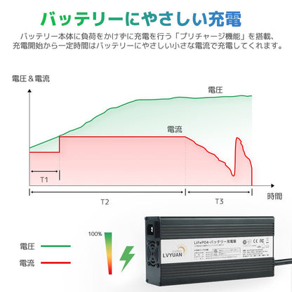 LVYUAN 14.6V 20A リン酸鉄リチウムイオンバッテリー専用充電器 - LVYUAN（リョクエン）公式ショップ