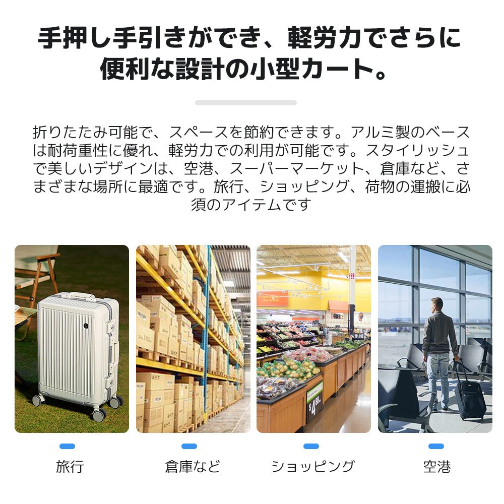 LVYUAN(リョクエン)折りたたみ式 キャリーカート 耐荷重160kg （6輪回転式 - 黒） - LVYUAN（リョクエン）公式ショップ