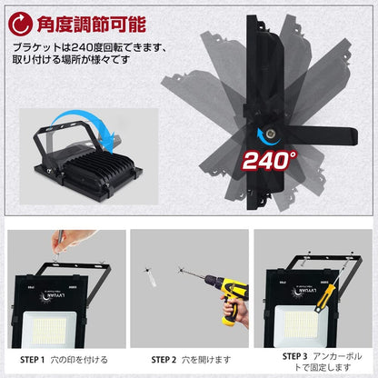 LVYUAN(リョクエン) 200w LED投光器【ガラス素材 2個入】 - LVYUAN（リョクエン）公式ショップ