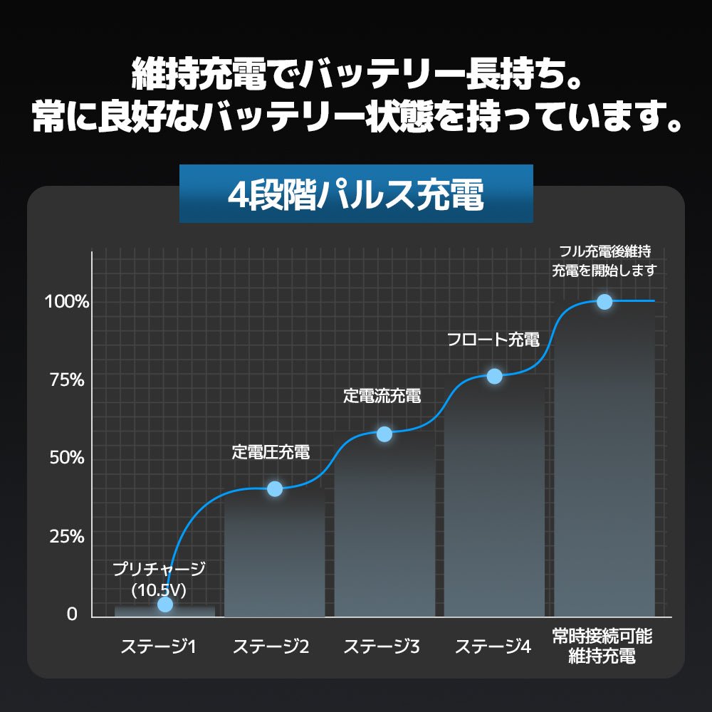 LVYUAN パルスバッテリー充電器 25A 12V・24V鉛蓄 / 12.8Vリチウム電池両用 - LVYUAN（リョクエン）公式ショップ