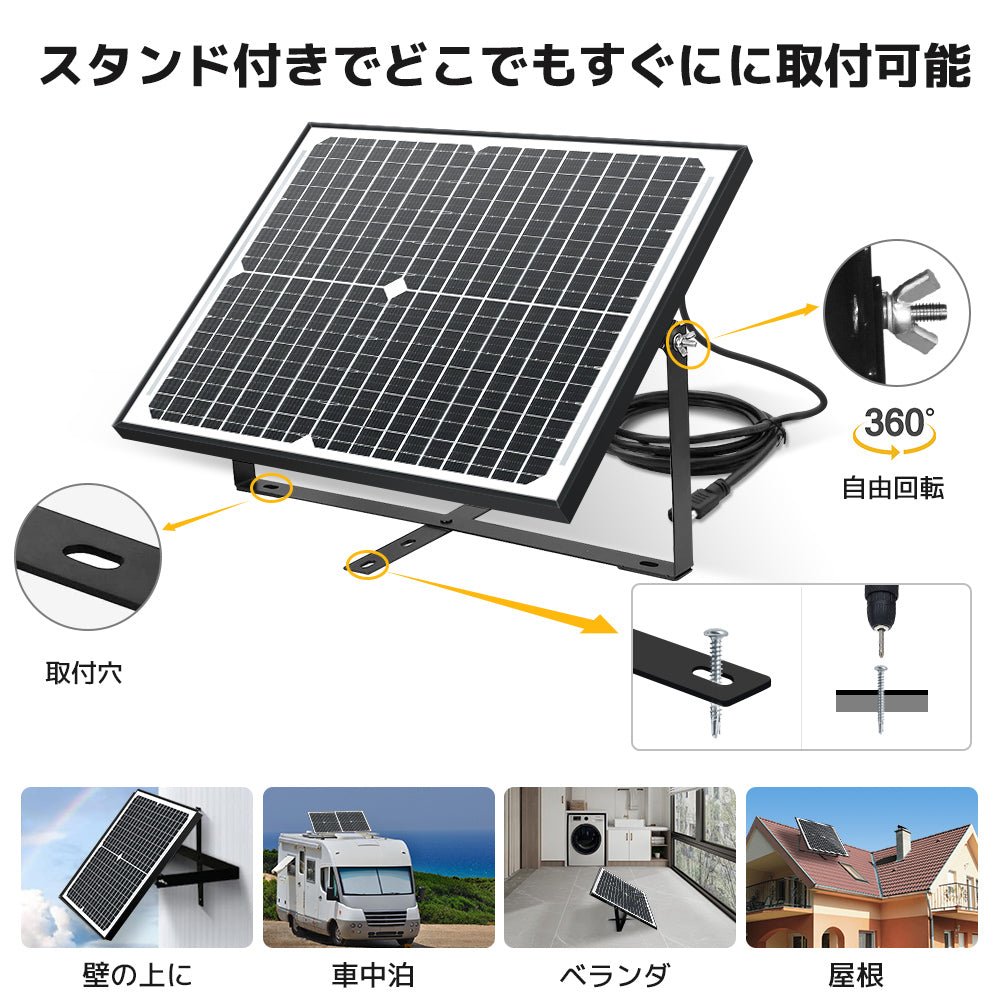 LVYUAN（リョクエン） 25W ソーラー発電キット ソーラーパネル+10Aチャージーコントローラー（ブラケット付き） - LVYUAN（リョクエン）公式ショップ