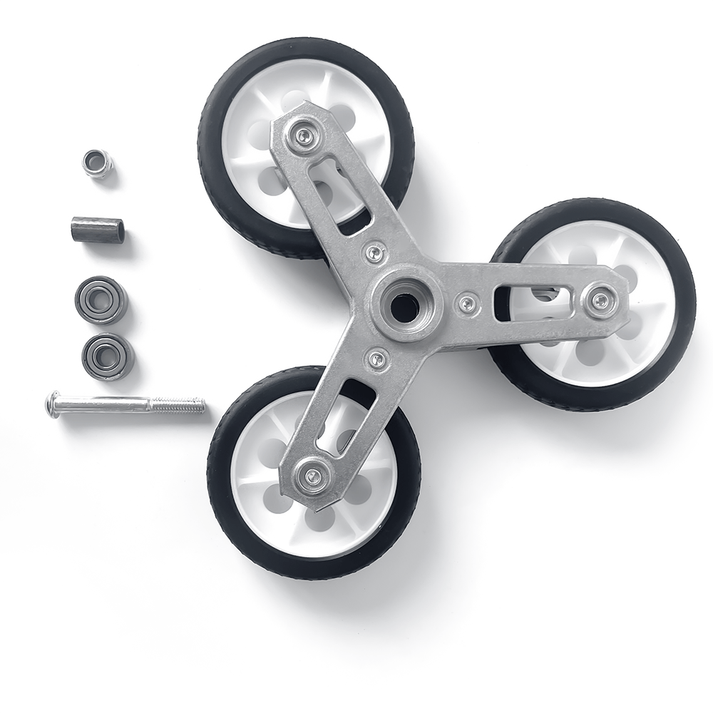 LVYUAN キャリーカート 階段 交換用3輪タイヤキット キャスター交換用 ホイール アクセサリー 静音 耐久性 鋼鉄製 （3輪階段仕様） (シルバー, M) - LVYUAN（リョクエン）公式ショップ