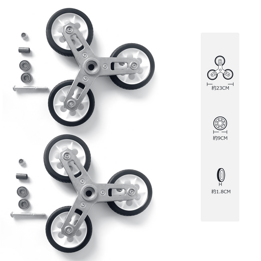 LVYUAN キャリーカート 階段 交換用3輪タイヤキット キャスター交換用 ホイール アクセサリー 静音 耐久性 鋼鉄製 （3輪階段仕様） (シルバー, M) - LVYUAN（リョクエン）公式ショップ