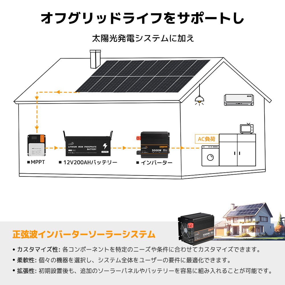 LVYUAN 純正弦波インバーター 3000W DC12V（直流）AC100V（交流） - LVYUAN（リョクエン）公式ショップ