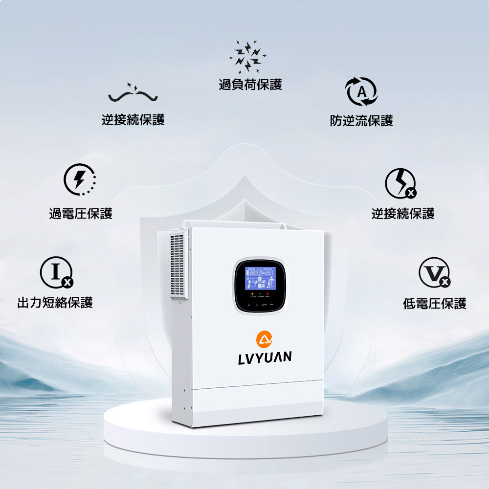 LVYUAN 3000W単相二線式ハイブリッド インバーター