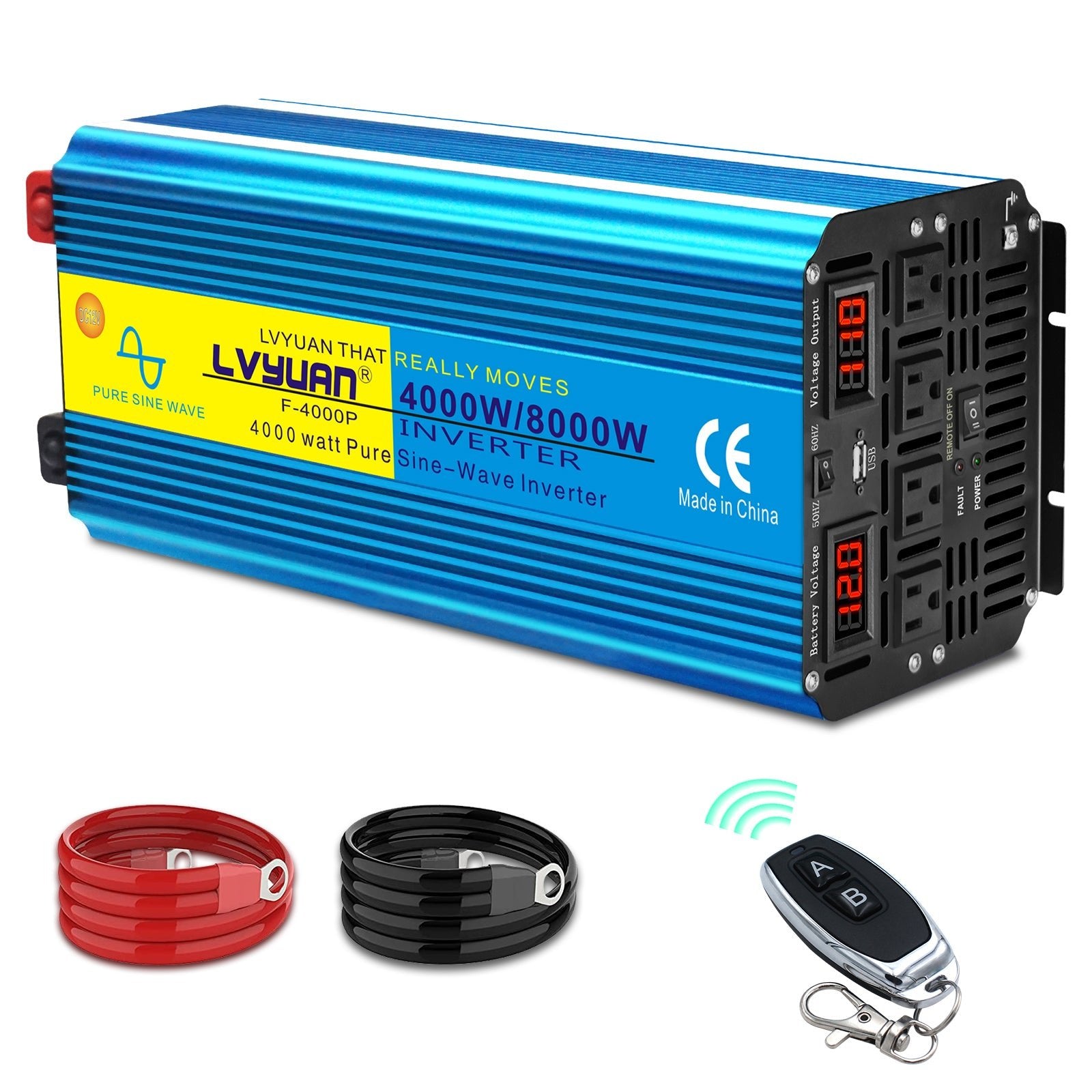 LVYUAN 正弦波インバータ 4000W 12V 50HZ/60HZ切替(ブルー LVYUAN 正弦波インバータ 4000W 12V 50HZ/60HZ切替(ブルー
