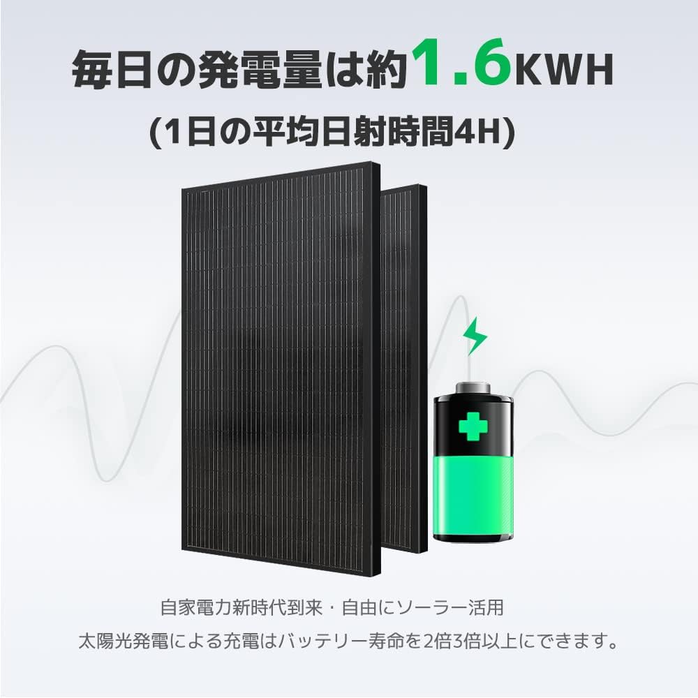 LVYUAN 400W太陽光発電セット ソーラーパネル2枚（200W）&ソーラーアクセサリ（ブラック） - LVYUAN（リョクエン）公式ショップ
