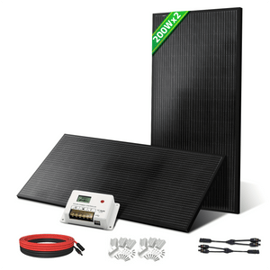 LVYUAN 400W太陽光発電セット ソーラーパネル2枚（200W）& ソーラーアクセサリ & 30A PWMチャージコントローラー（ブラック） - LVYUAN（リョクエン）公式ショップ