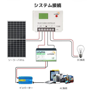 LVYUAN 400W太陽光発電セット ソーラーパネル2枚（200W）& ソーラーアクセサリ & 30A PWMチャージコントローラー（ブラック） - LVYUAN（リョクエン）公式ショップ