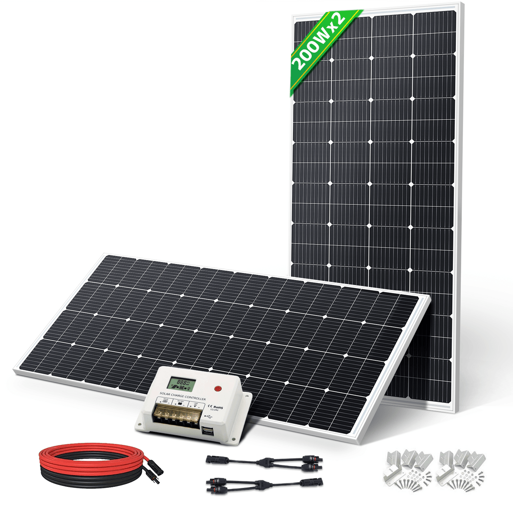 LVYUAN 400W太陽光発電セット ソーラーパネル2枚(200W LVYUAN 400W太陽光発電セット ソーラーパネル2枚(200W