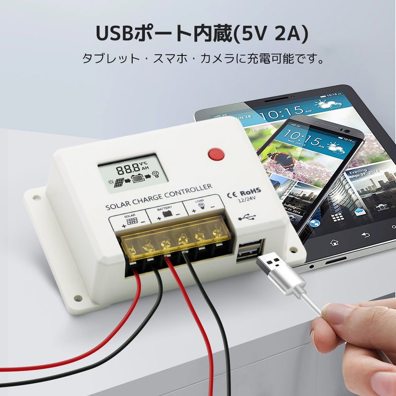 LVYUAN 400W太陽光発電セット ソーラーパネル2枚（200W）& ソーラーアクセサリ & 30A PWMチャージコントローラー（ブラック） - LVYUAN（リョクエン）公式ショップ