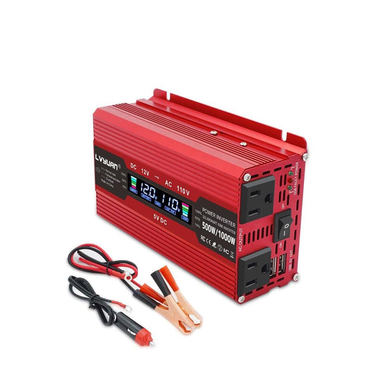 LVYUAN 疑似正弦波インバーター 500W DC12V（直流）AC100V（交流）ワニ口クリップ付き - LVYUAN（リョクエン）公式ショップ