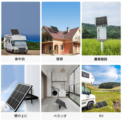 LVYUAN（リョクエン） 50W ソーラー発電キット ソーラーパネル+10Aチャージーコントローラー（ブラケット付き） - LVYUAN（リョクエン）公式ショップ