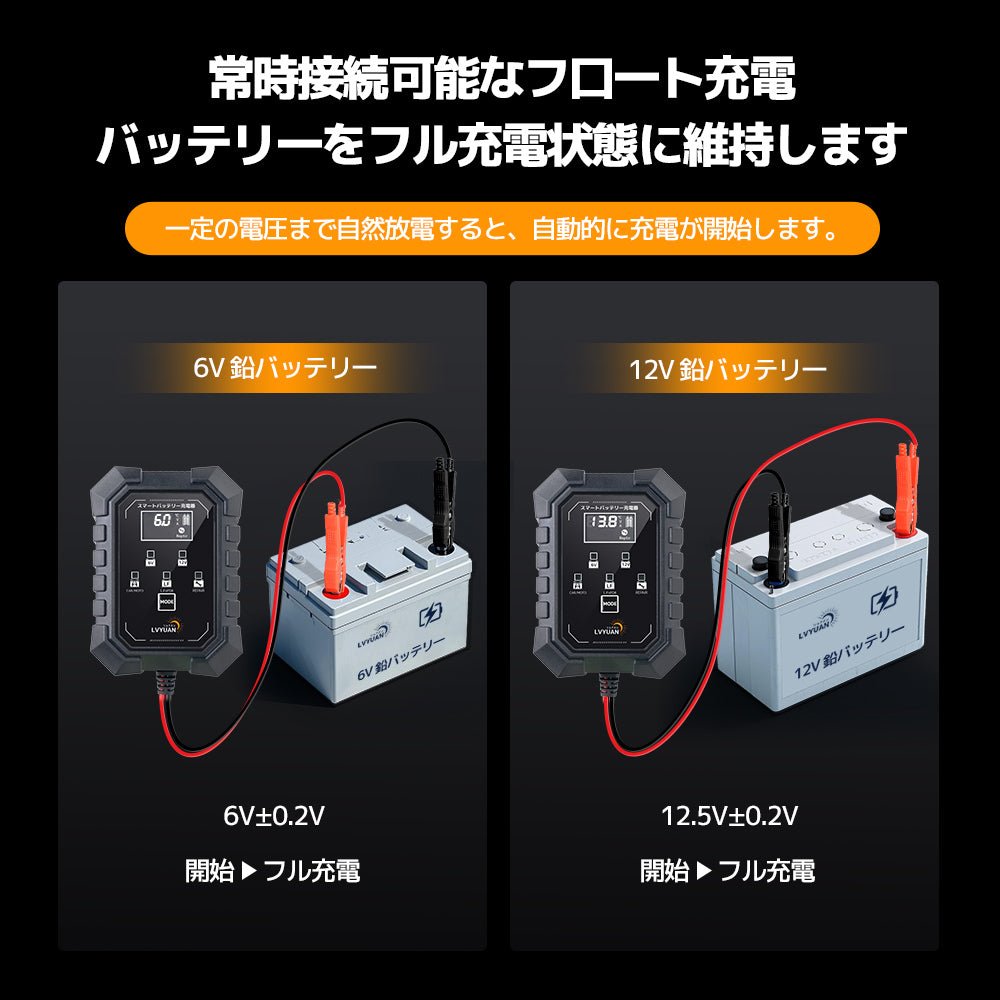 LVYUAN 6V・12Vバッテリー充電器 - LVYUAN（リョクエン）公式ショップ