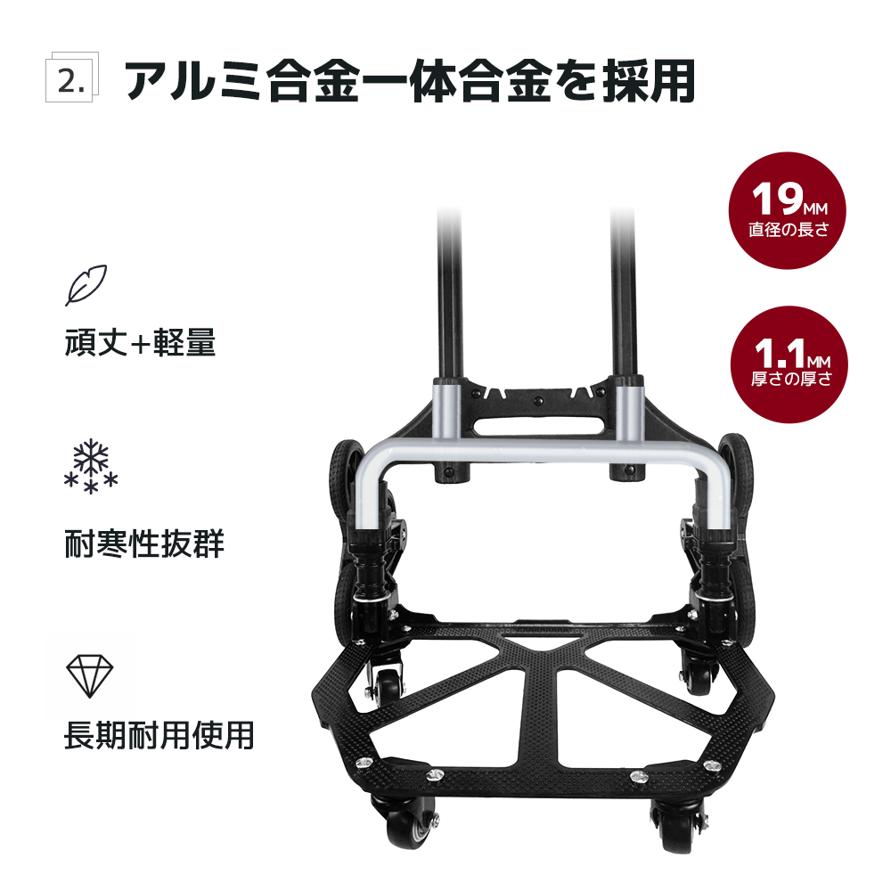 LVYUAN(リョクエン)折りたたみ式 キャリーカート 耐荷重75kg（ブラック） - LVYUAN（リョクエン）公式ショップ