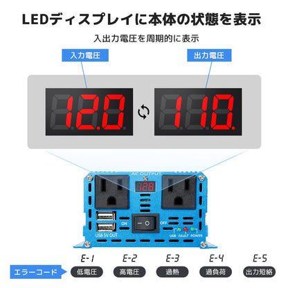 LVYUAN 純正弦波インバーター 800W DC12V（直流）AC100V（交流） - LVYUAN（リョクエン）公式ショップ