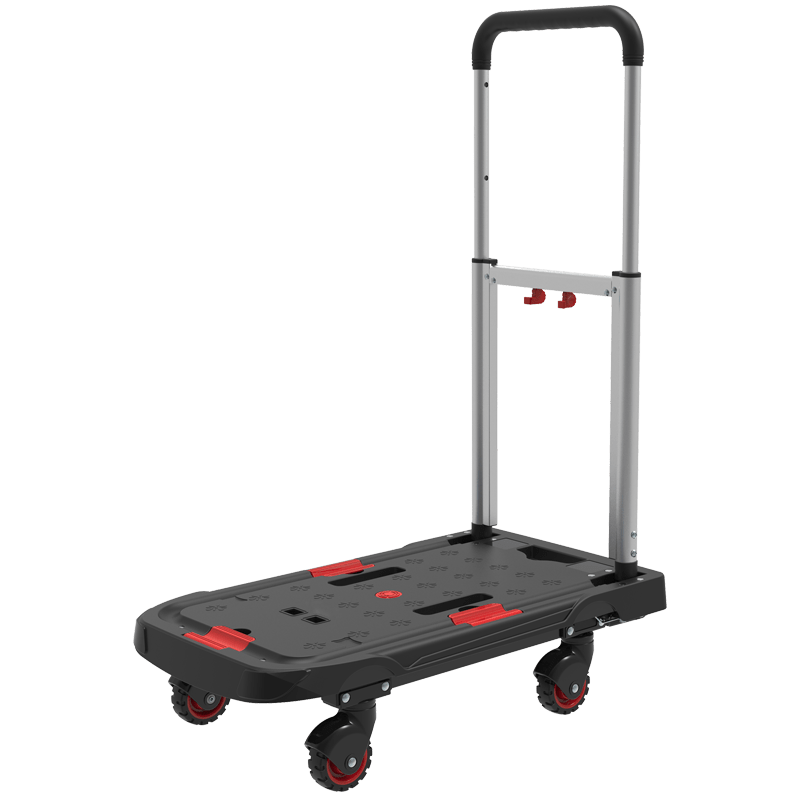 LVYUAN 新登場！LVYUAN(リョクエン) 運搬台車(キャリーカート) 折りたたみ式 ハンドトラック 業務用 静音 軽量 耐荷重150kg ハンドル伸縮 車輪格納 家族旅行荷物の運搬 平台車 ブラック黑 - LVYUAN（リョクエン）公式ショップ