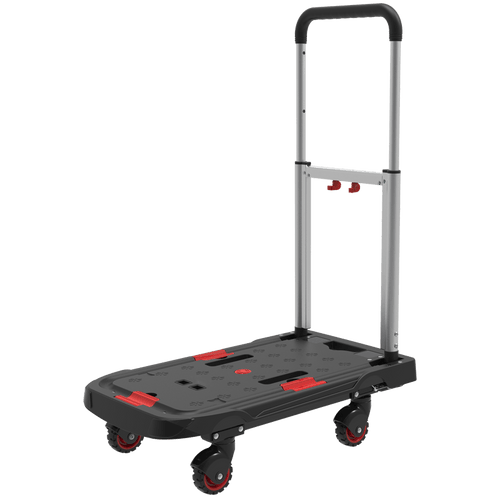 LVYUAN 新登場！LVYUAN(リョクエン) 運搬台車(キャリーカート) 折りたたみ式 ハンドトラック 業務用 静音 軽量 耐荷重150kg ハンドル伸縮 車輪格納 家族旅行荷物の運搬 平台車 ブラック黑 - LVYUAN（リョクエン）公式ショップ