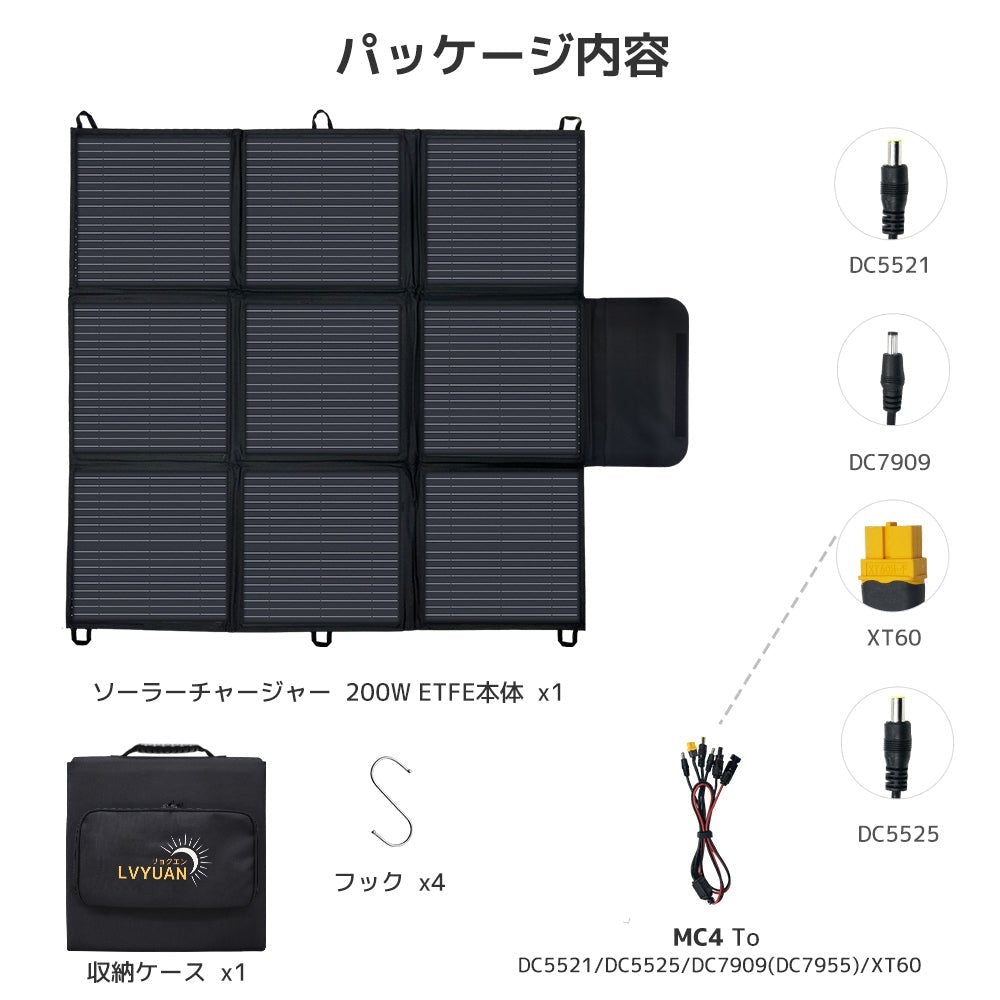 LVYUAN200W 折り畳み式 ソーラーパネル - LVYUAN（リョクエン）公式ショップ