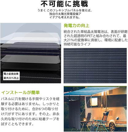 LVYUAN（リョクエン）200W ETFEフレキシブルソーラーパネル - LVYUAN（リョクエン）公式ショップ