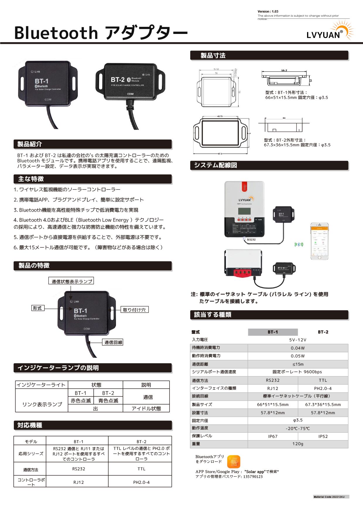 送料無料 LVYUAN（リョクエン）BT - 1 Bluetoothモジュール MLシリーズソーラー充電コントローラー 適用 - LVYUAN（リョクエン）公式ショップ