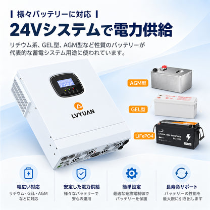LVYUAN 3000W単相二線式ハイブリッド インバーター