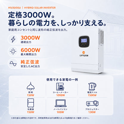 LVYUAN 3000W単相二線式ハイブリッド インバーター