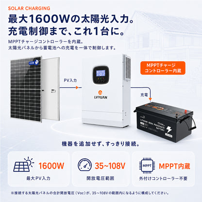 LVYUAN 3000W単相二線式ハイブリッド インバーター