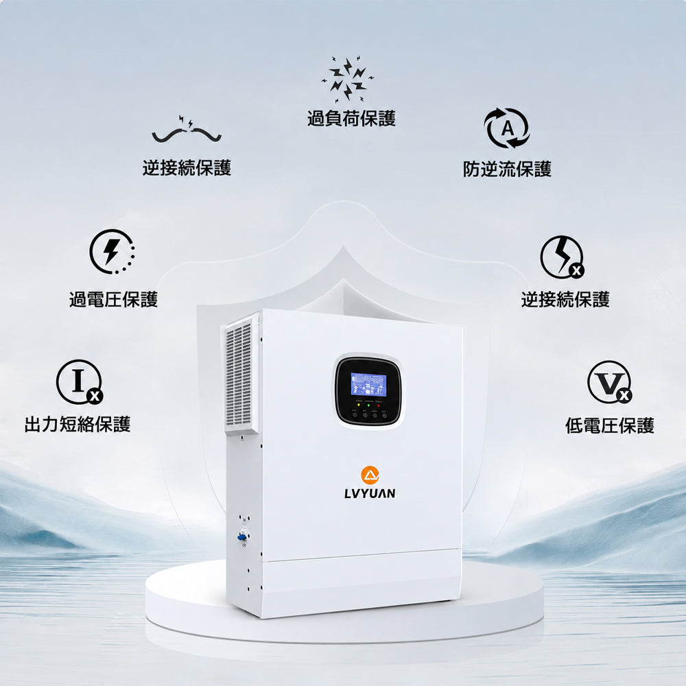 LVYUAN 5000W単相二線式ハイブリッド インバーター