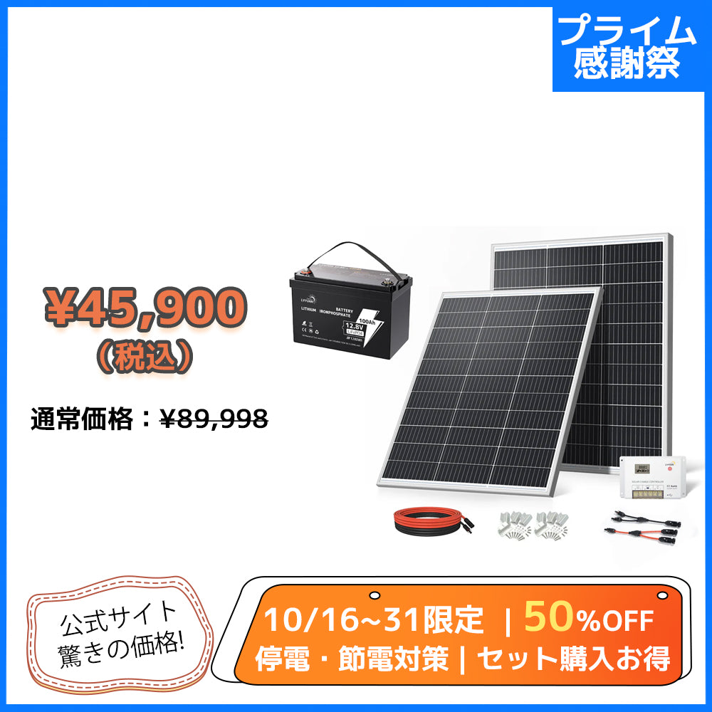 LVYUAN 200W ソーラーパネル発電キット