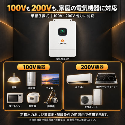LVYUAN 10000W単相三線式ハイブリッド インバーター