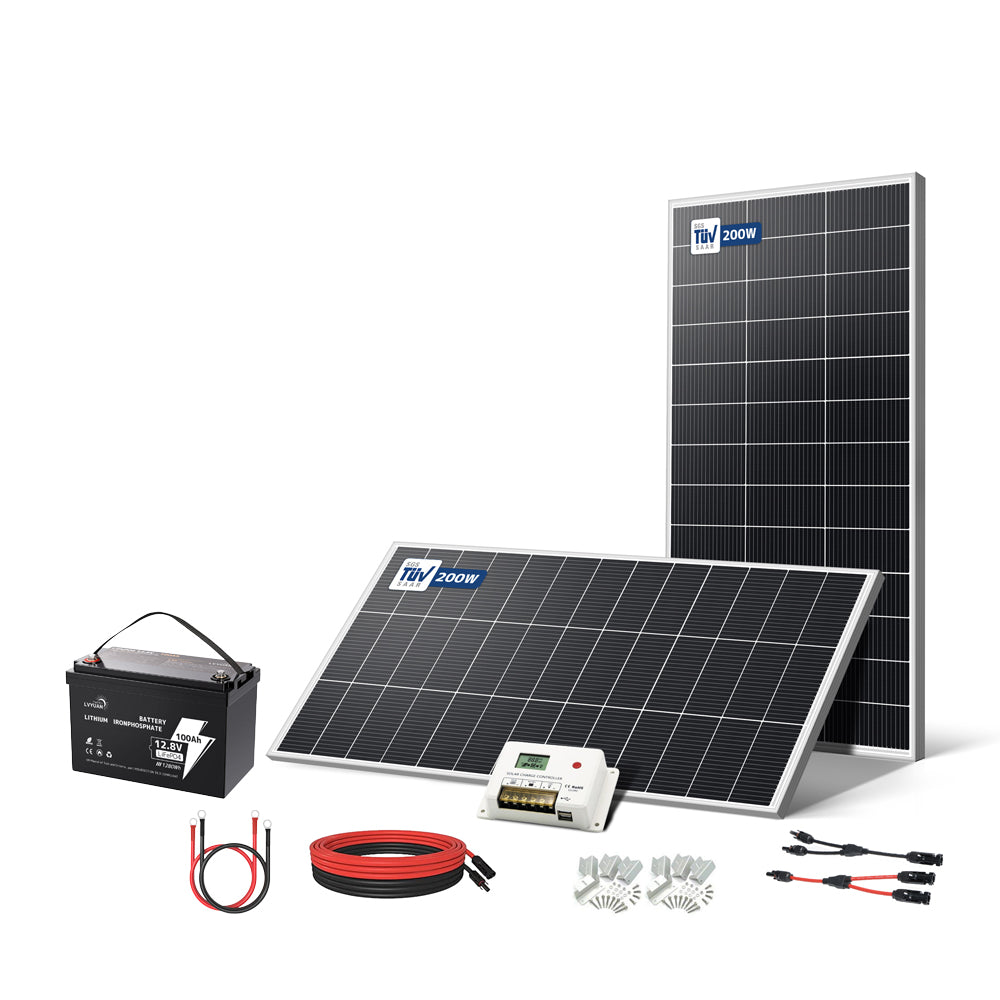 LVYUAN 400W ソーラーパネル発電キット