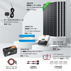 LVYUAN 800W ソーラーパネル発電キット