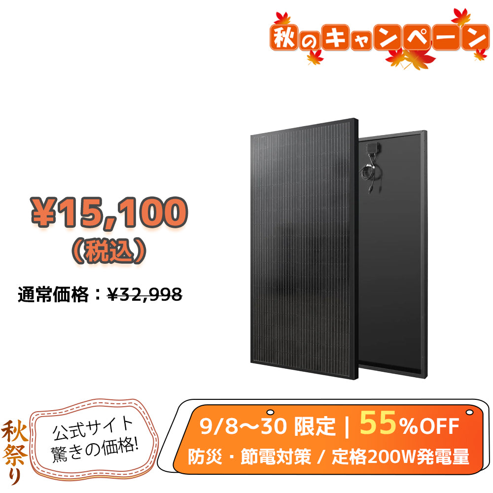 LVYUAN（リョクエン）200W 単結晶ソーラーパネル（新規モデル