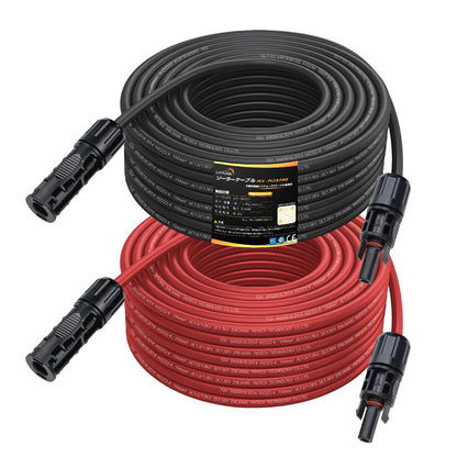 LVYUAN 11AWG / 4mm² ソーラー延長ケーブル 両端MC4コネクター付き