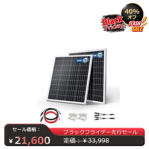 LVYUAN 100W ソーラーパネル 2枚（200W） セット【ICE基準・TUV規格品】