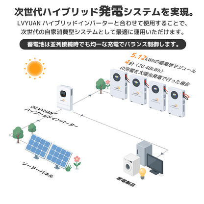 LVYUAN 5000W単相2線式ハイブリッド発電・蓄電システム