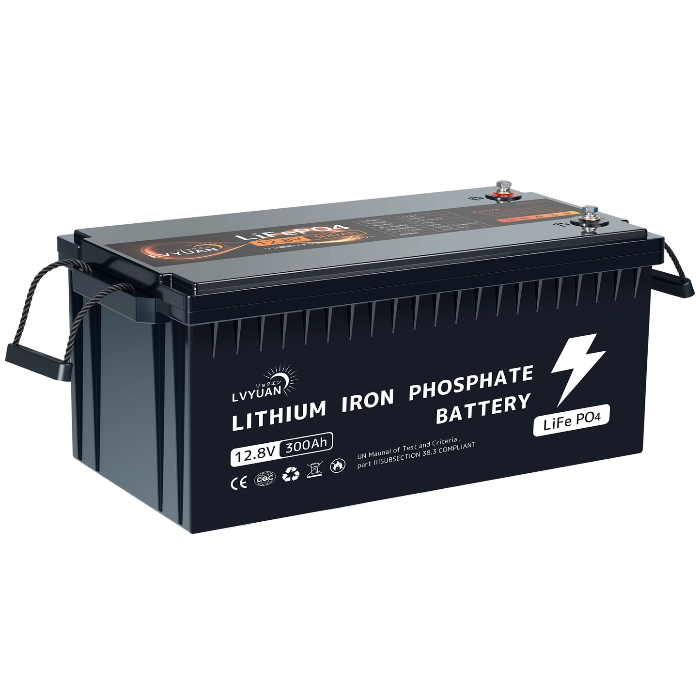 LVYUAN 12.8V/300Ah 3.84kWhリン酸鉄リチウムイオンバッテリー