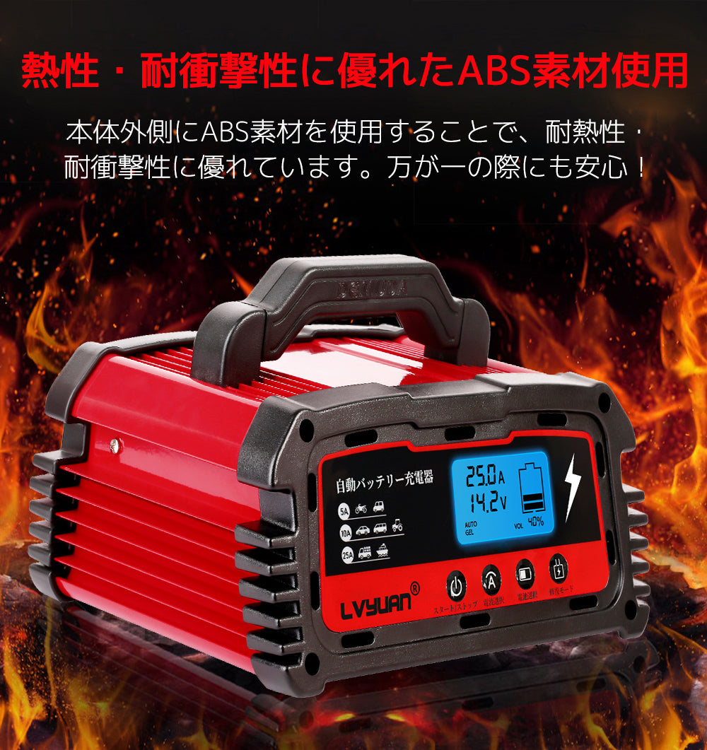 LVYUAN 25Aバッテリー充電器 12V/24V対応 - LVYUAN（リョクエン）公式