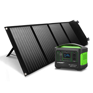 LVYUAN 120W ソーラーパネル/600W ポータブル電源（緑） セット