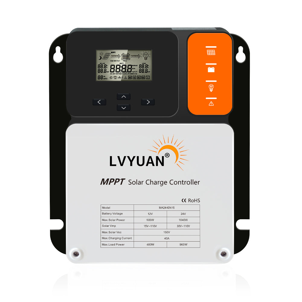 LVYUAN（リョクエン）MPPT チャージコントローラー40A 12V/24V自動切替 最大入力1040Wソーラー充放電 MA2440N1  LVYUAN（リョクエン）公式ショップ