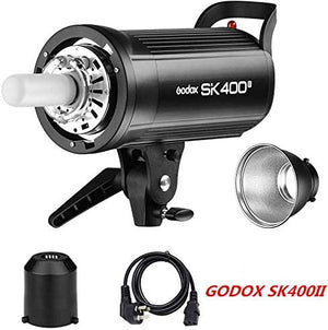 【Godox正規代理店＆日本語取説書】 Godox SK400II スタジオストロボ フラッシュライト 撮影用ライト 撮影定常光ライト コンパクト400Ws GN65 5600K Bowensマウント 150Wモデリングランプ付き