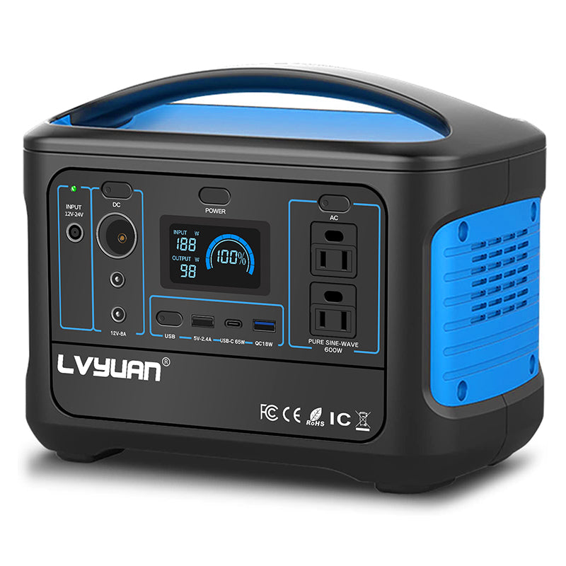 LVYUAN（リョクエン）600W｜568Whポータブル電源 YW600-Blue LVYUAN（リョクエン）公式ショップ
