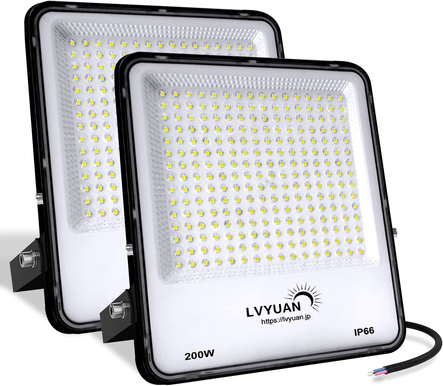 LVYUAN(リョクエン) 200w LED投光器【PC素材 2個入】