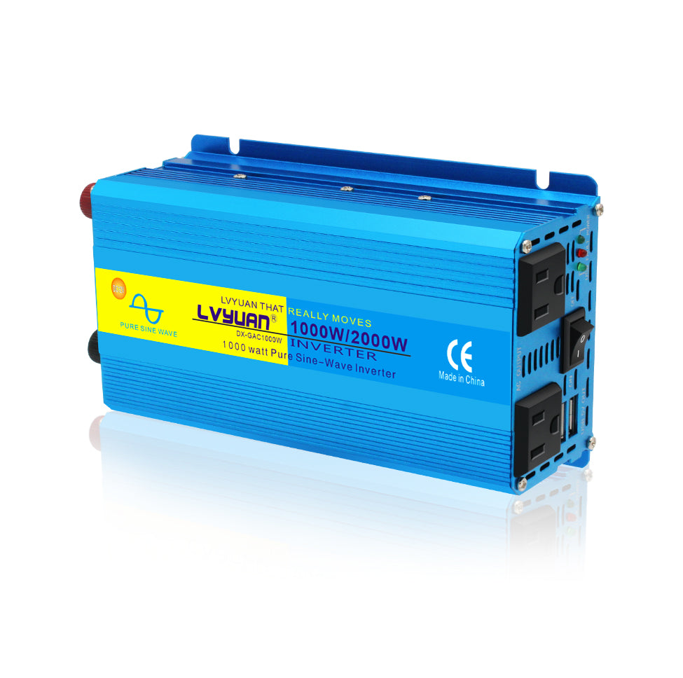 LVYUAN 純正弦波インバーター 1000W DC12V（直流）AC100V（交流）