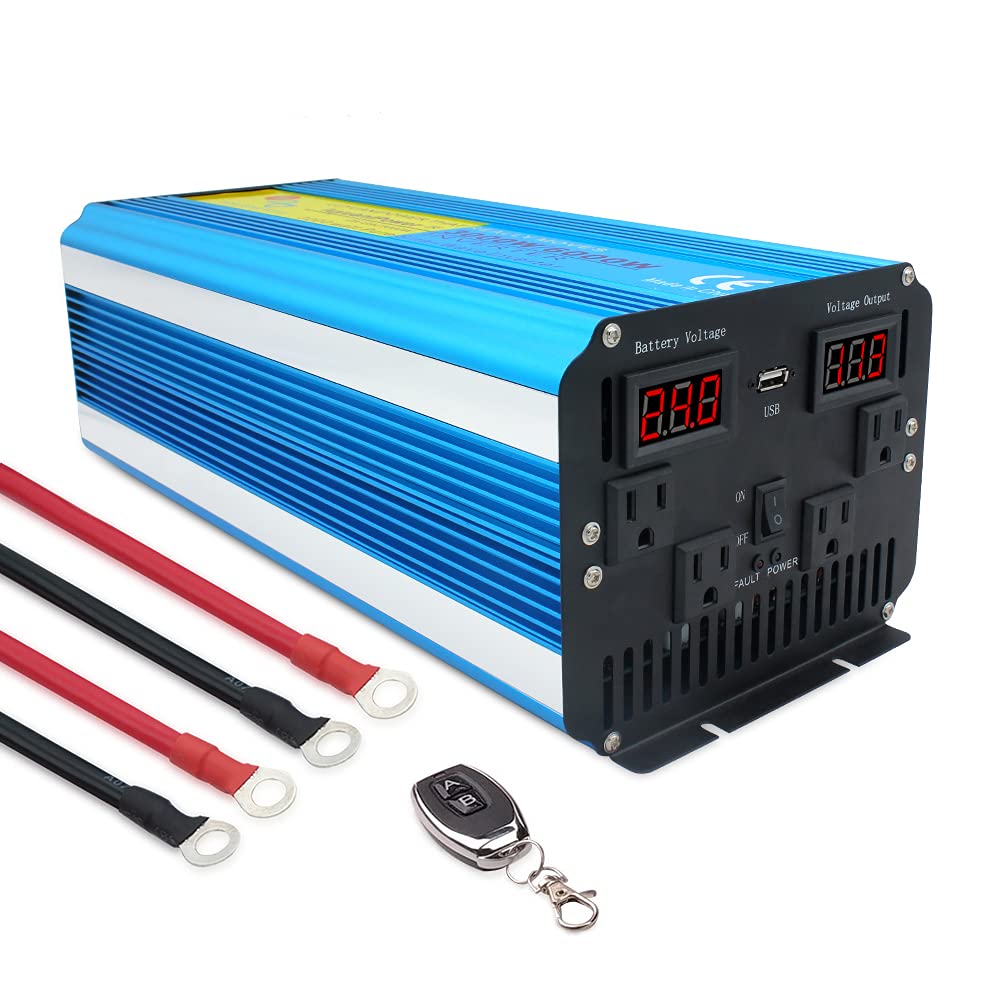 新品DC24VをAC100Vへ変換 入力24V 定格2000W 瞬間4000W 50 60Hz切替 高出力 インバーター コンバーター キャンピングカー 車中泊 ソーラーパネル、太陽電池